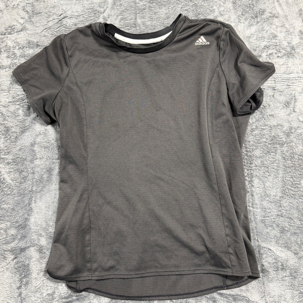 Adidas Climalite Activewear T-Shirt Womens Large Charcoal Grey Heather